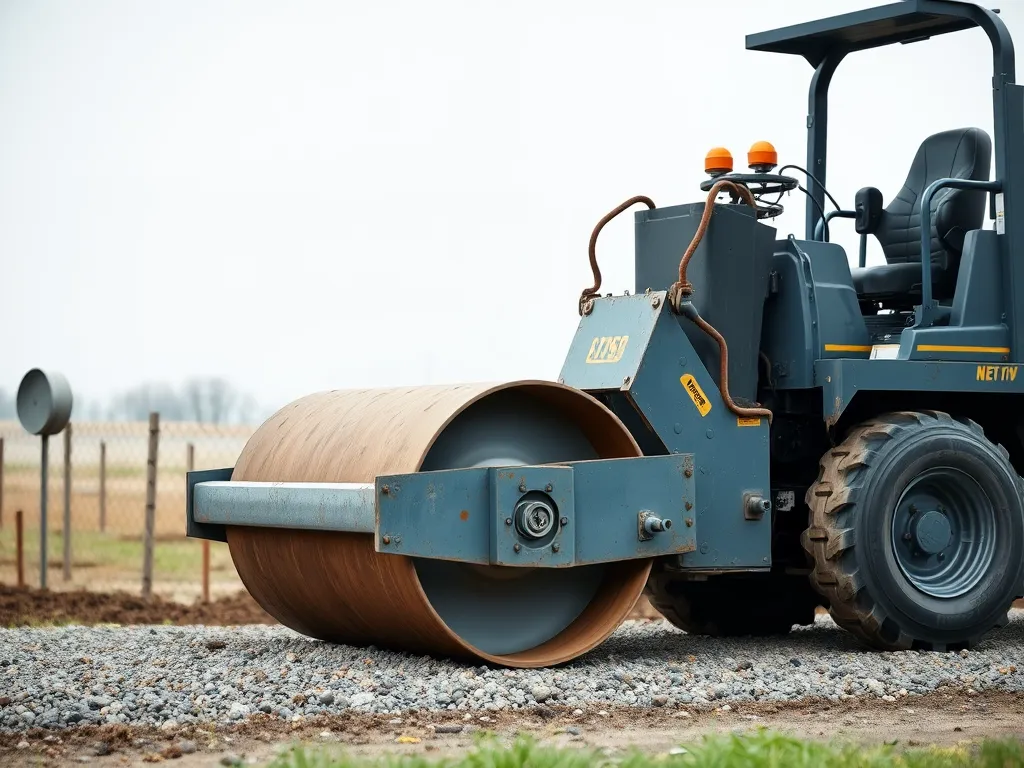 Roller compactor used for driveway base preparation techniques