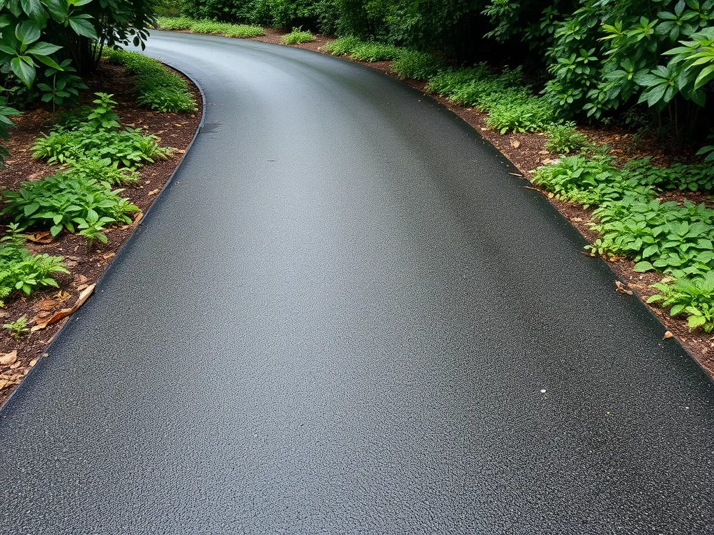 A well-maintained driveway with lush greenery, highlighting common driveway maintenance issues.