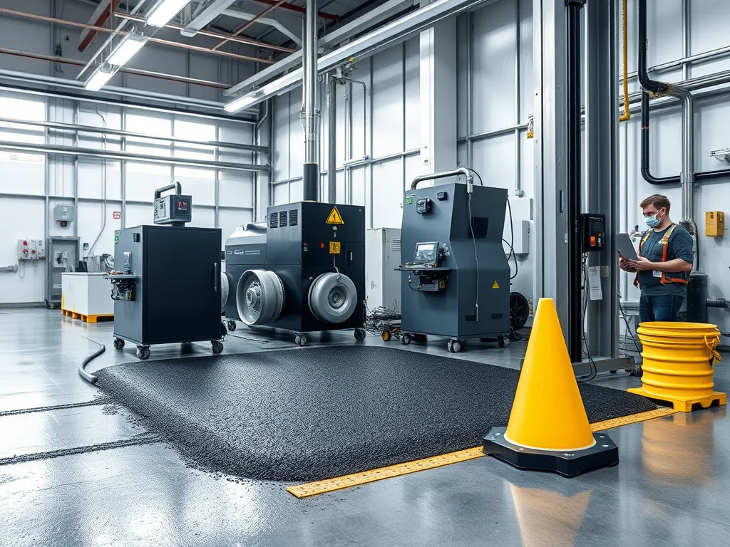 Image showing equipment for conducting Dynamic Modulus Test in a laboratory setting.