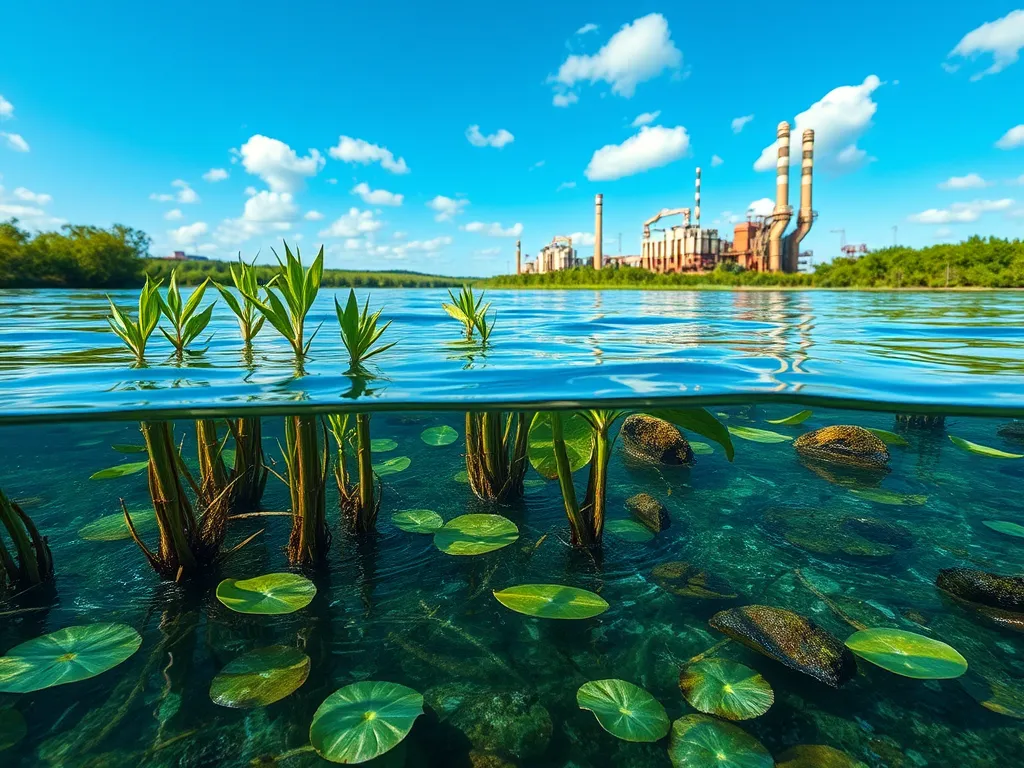 A vibrant underwater scene showcasing mangroves and lily pads, illustrating the importance of eco-friendly practices in sealant options.