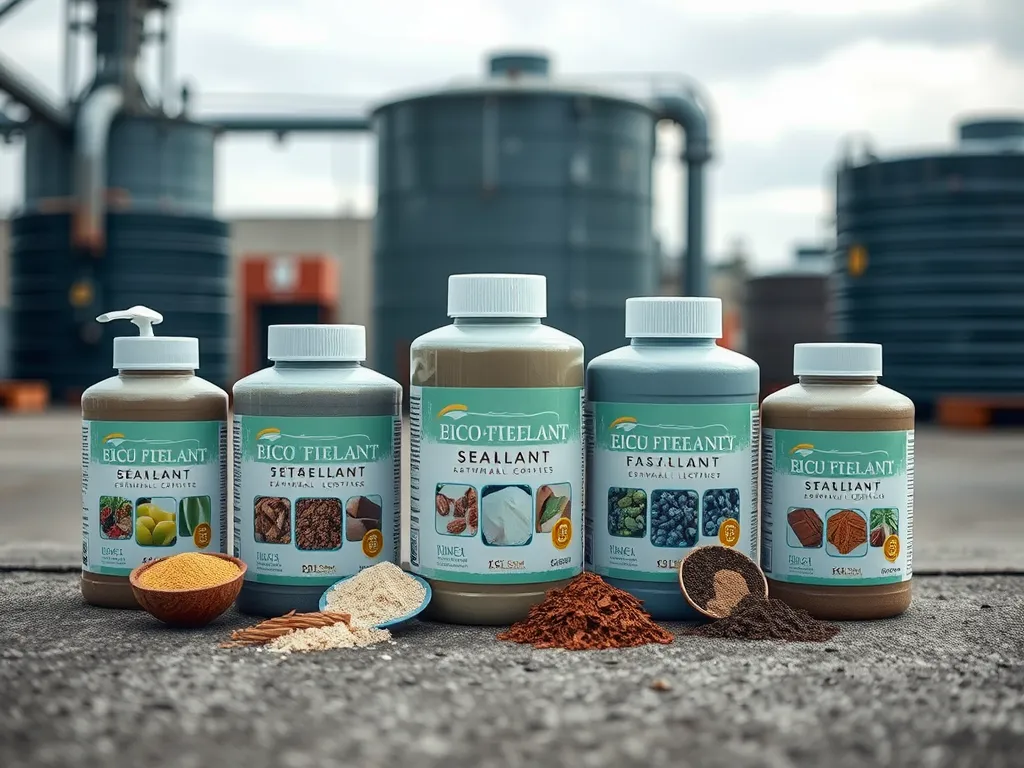 A variety of eco-friendly sealant products displayed, emphasizing sustainable sealing solutions.