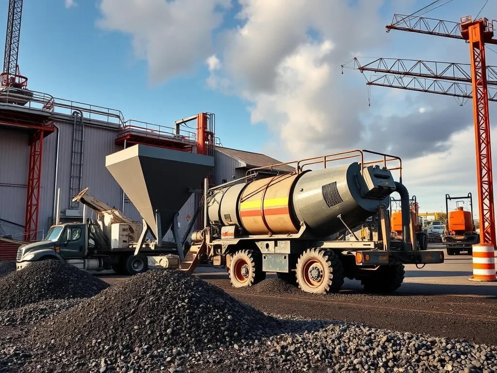 Asphalt mixing plant and equipment highlighting economic challenges in the asphalt industry