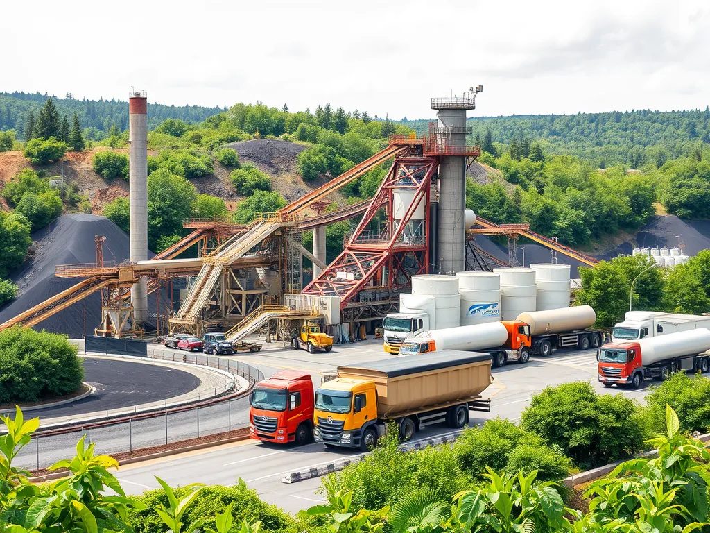 Asphalt production facility contributing to local economies.