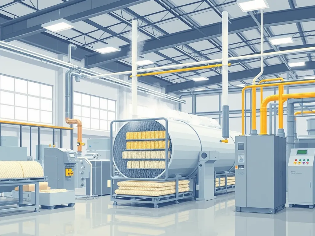 An asphalt manufacturing facility showcasing energy-efficient machinery and processes.