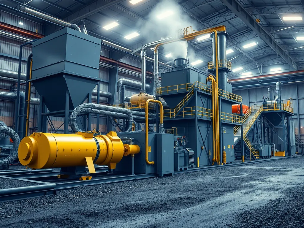 Asphalt production facility illustrating energy consumption during the manufacturing process