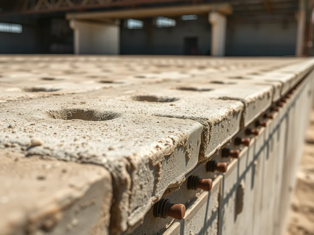Close-up view of asphalt surface showing grounding points