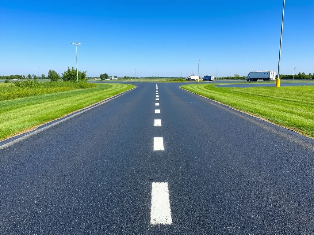 Well-maintained hot mix asphalt road with clear lane markings
