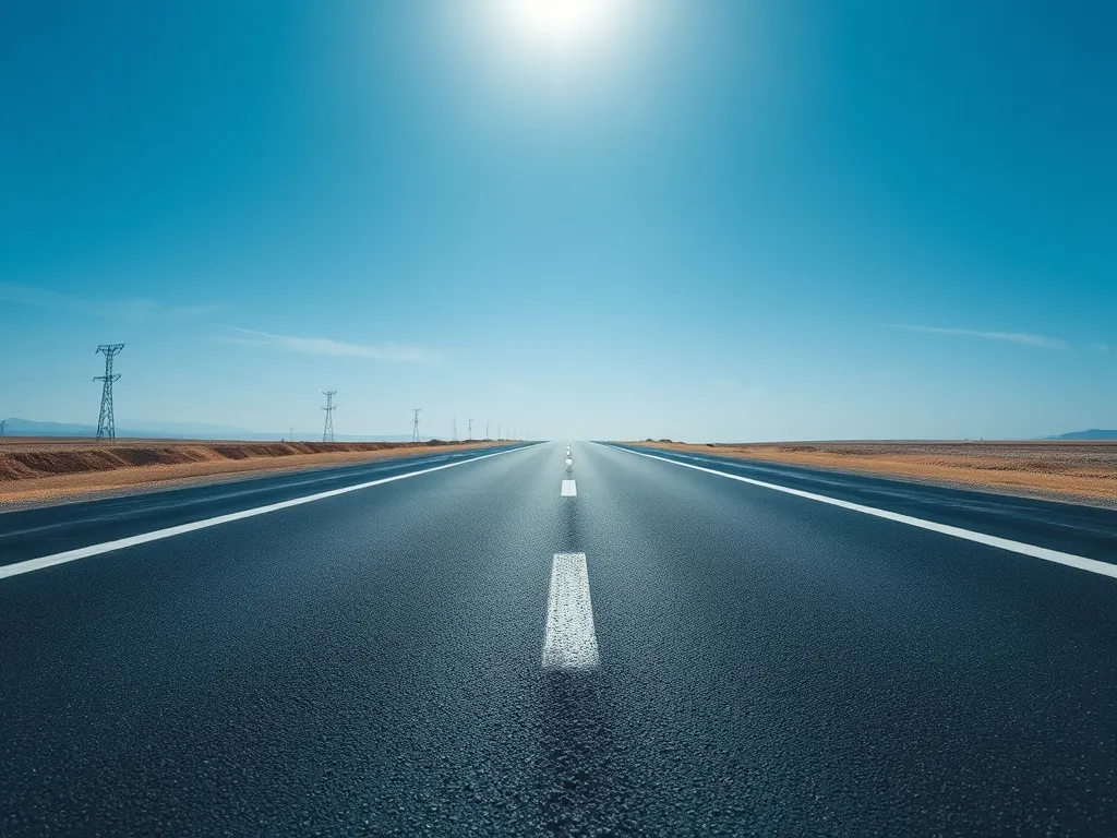 A smooth road surface representing hot mix asphalt performance metrics