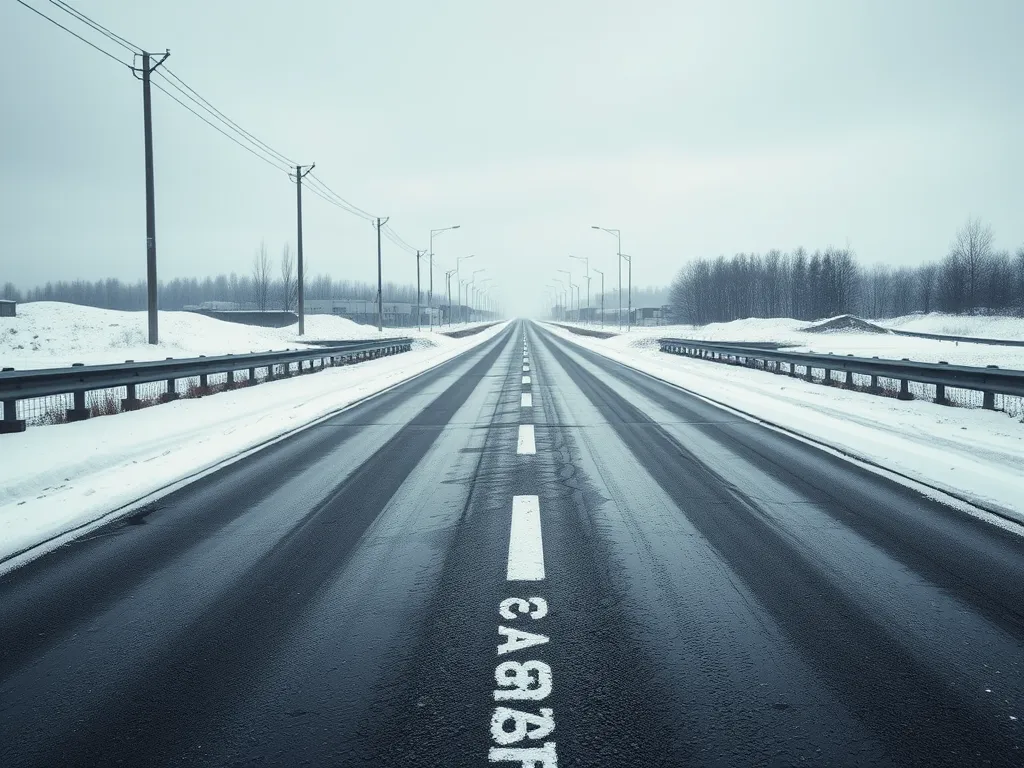 A clear highway surface showing hot mix asphalt quality for road construction.