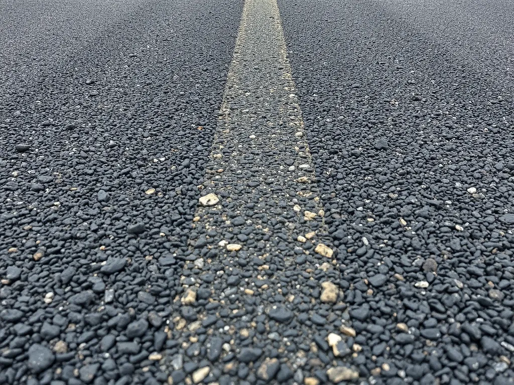 Close-up view of hot mix asphalt pavement for quality assurance