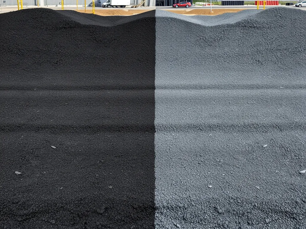 Different types of hot mix asphalt for surface treatments showing texture and color variations.