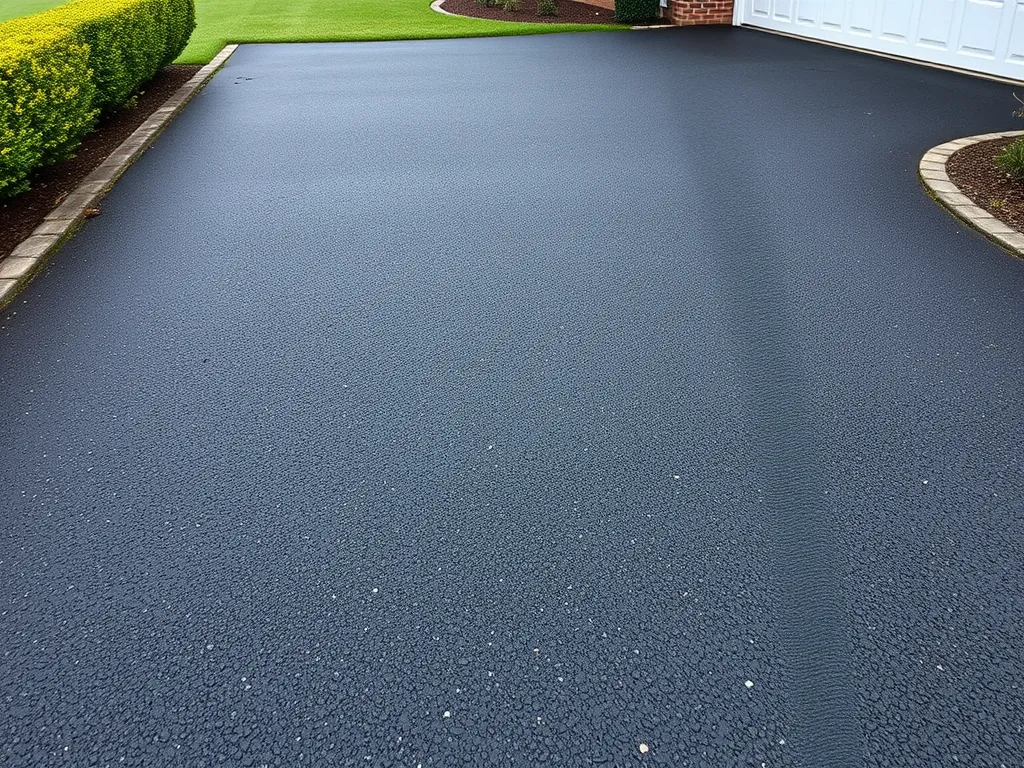 Clean and well-maintained pressure washed asphalt driveway showcasing its smooth surface