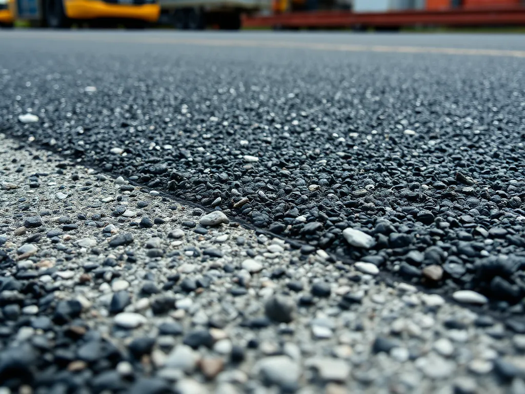 Close-up view of asphalt surface suitable for roller skating