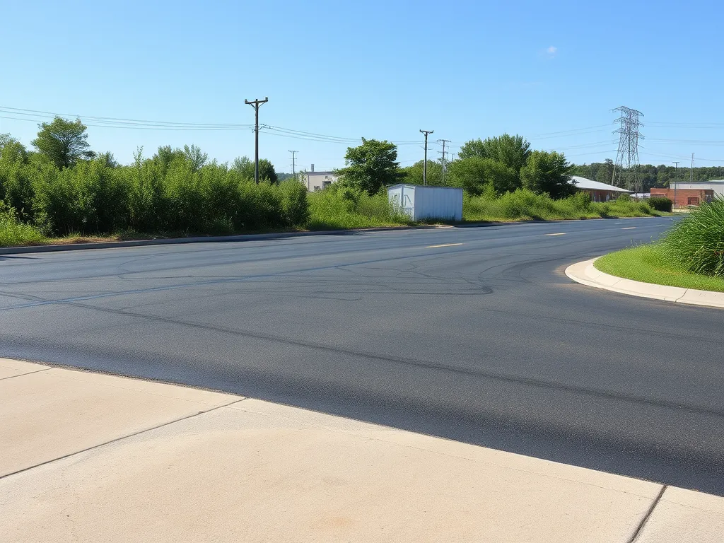 Freshly sealcoated asphalt driveway showcasing the positive effects of sealcoating on property value