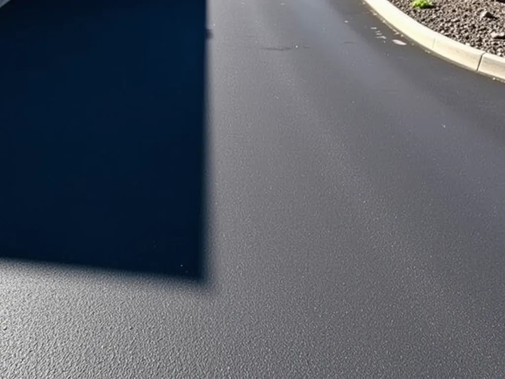 Freshly sealcoated asphalt driveway enhancing property value