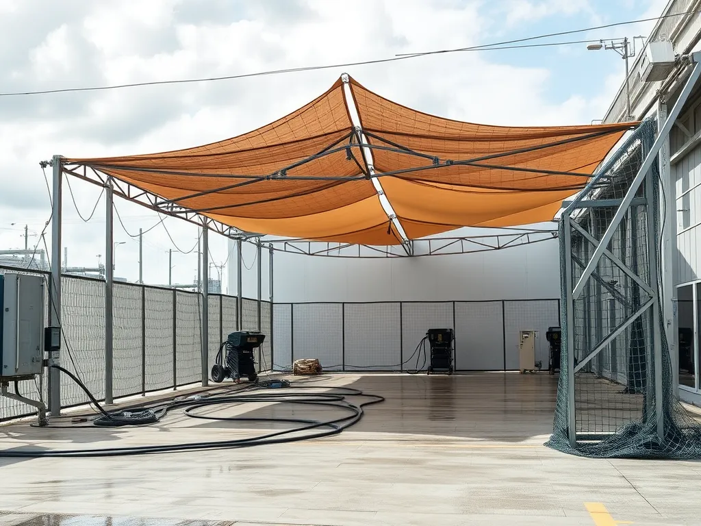 Equipment and area setup for effective sealcoating techniques to enhance durability.